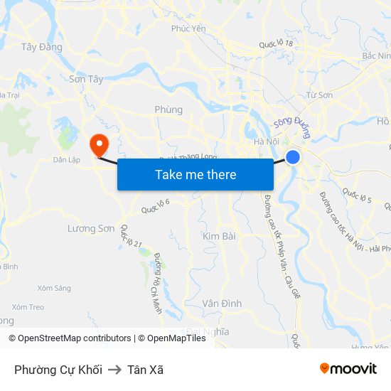 Phường Cự Khối to Tân Xã map