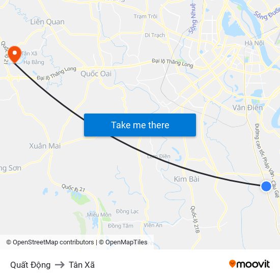 Quất Động to Tân Xã map