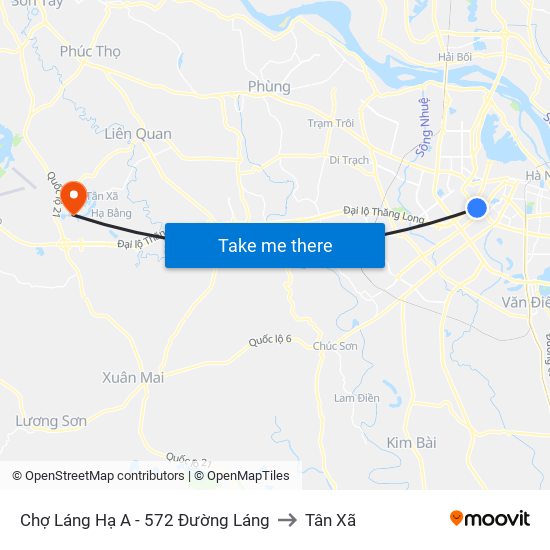 Chợ Láng Hạ A - 572 Đường Láng to Tân Xã map