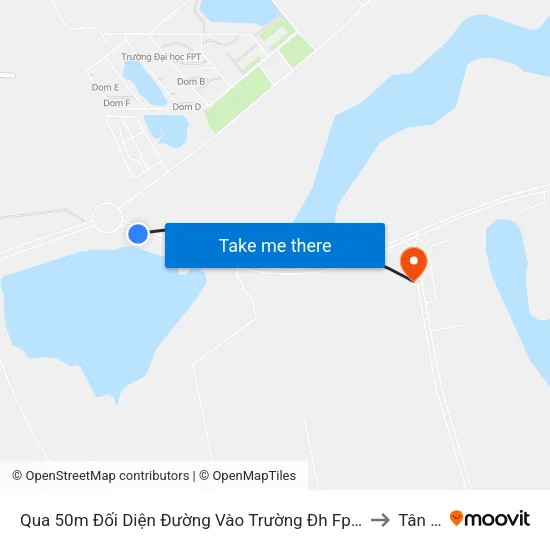 Qua 50m Đối Diện Đường Vào Trường Đh Fpt, Hòa Lạc to Tân Xã map