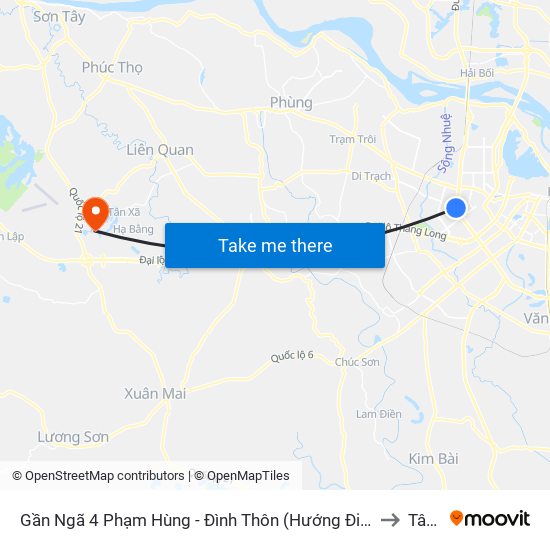 Gần Ngã 4 Phạm Hùng - Đình Thôn (Hướng Đi Khuất Duy Tiến)-Cột Sau to Tân Xã map