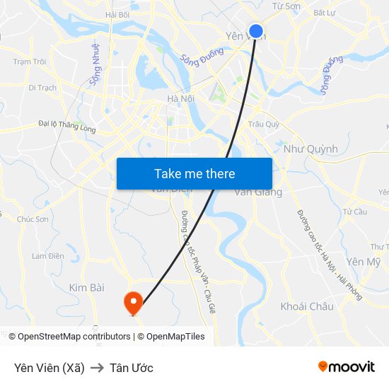 Yên Viên (Xã) to Tân Ước map