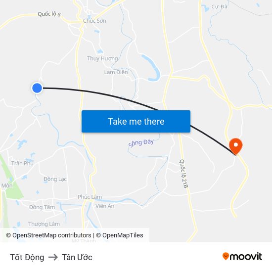 Tốt Động to Tân Ước map