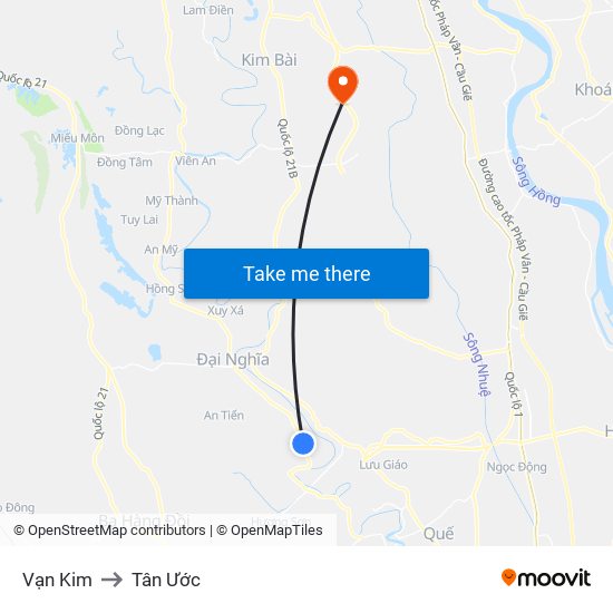 Vạn Kim to Tân Ước map