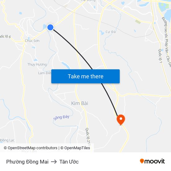 Phường Đồng Mai to Tân Ước map