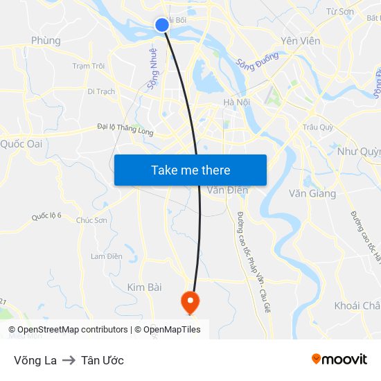 Võng La to Tân Ước map