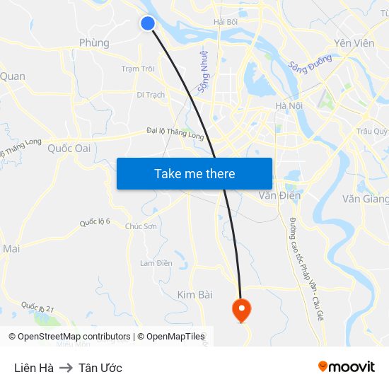 Liên Hà to Tân Ước map