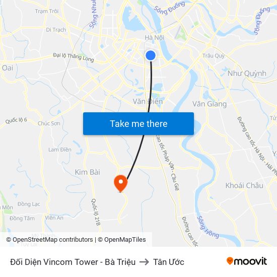 Đối Diện Vincom Tower - Bà Triệu to Tân Ước map