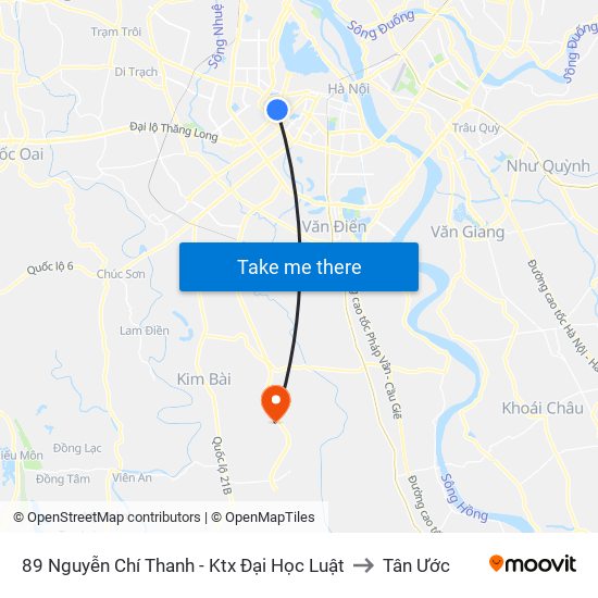 89 Nguyễn Chí Thanh - Ktx Đại Học Luật to Tân Ước map