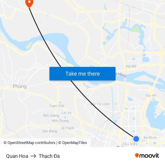 Quan Hoa to Thạch Đà map