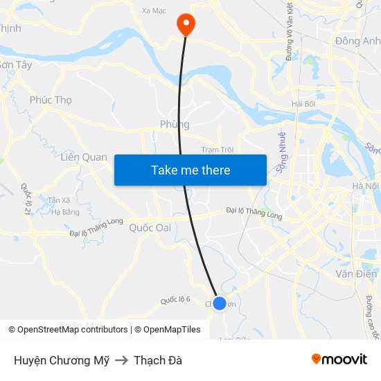 Huyện Chương Mỹ to Thạch Đà map