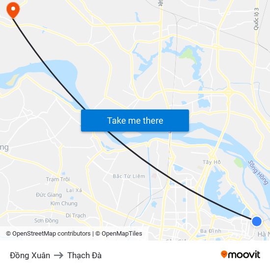 Đồng Xuân to Thạch Đà map