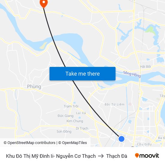 Khu Đô Thị Mỹ Đình Ii- Nguyễn Cơ Thạch to Thạch Đà map