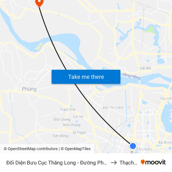 Đối Diện Bưu Cục Thăng Long - Đường Phạm Hùng to Thạch Đà map