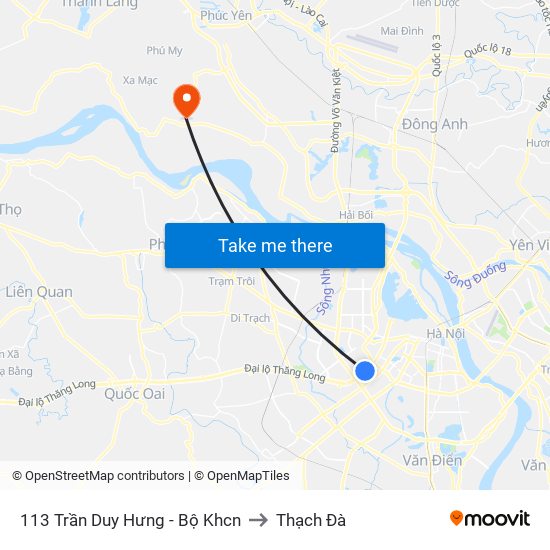 113 Trần Duy Hưng - Bộ Khcn to Thạch Đà map