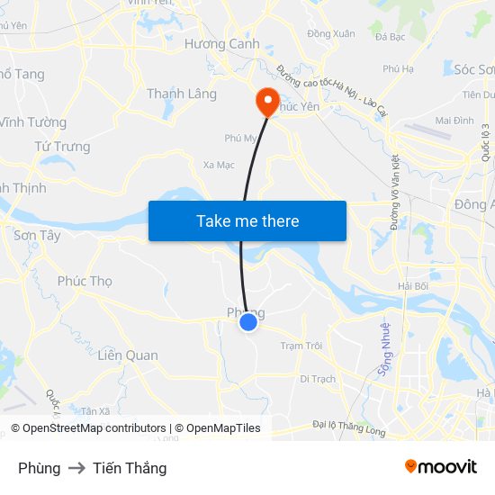 Phùng to Tiến Thắng map