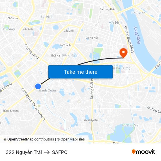322 Nguyễn Trãi to SAFPO map