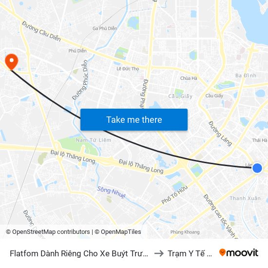 Flatfom Dành Riêng Cho Xe Buýt Trước Nhà 45 Đường Láng to Trạm Y Tế Vân Canh map