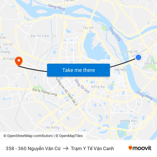 358 - 360 Nguyễn Văn Cừ to Trạm Y Tế Vân Canh map