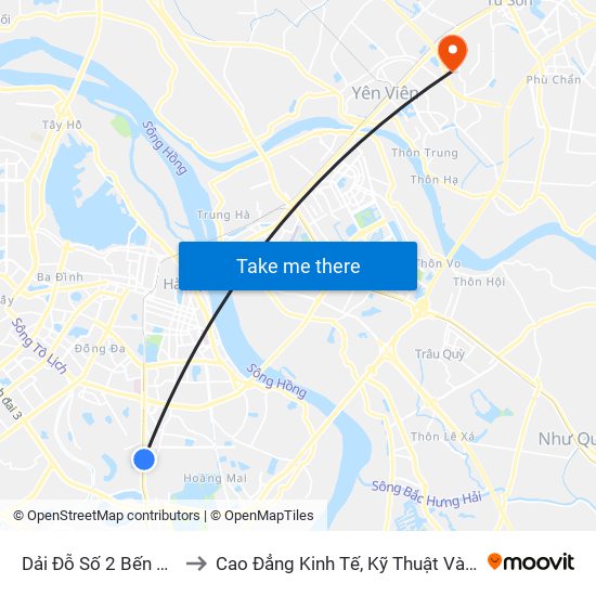 Dải Đỗ Số 2 Bến Xe Giáp Bát to Cao Đẳng Kinh Tế, Kỹ Thuật Và Thủy Sản (Khu 2) map