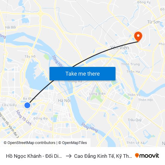 Hồ Ngọc Khánh - Đối Diện 37 Nguyễn Chí Thanh to Cao Đẳng Kinh Tế, Kỹ Thuật Và Thủy Sản (Khu 2) map