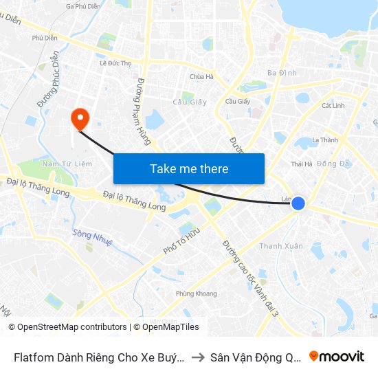 Flatfom Dành Riêng Cho Xe Buýt Trước Nhà 45 Đường Láng to Sân Vận Động Quốc Gia Mỹ Đình map