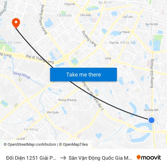 Đối Diện 1251 Giải Phóng to Sân Vận Động Quốc Gia Mỹ Đình map