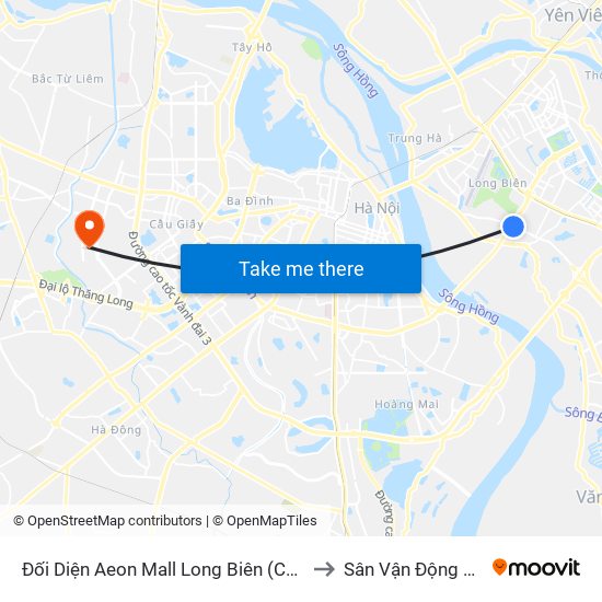 Đối Diện Aeon Mall Long Biên (Cột Điện T4a/2a-B Đường Cổ Linh) to Sân Vận Động Quốc Gia Mỹ Đình map