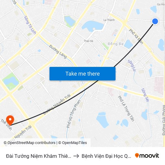 Đài Tưởng Niệm Khâm Thiên - 45 Khâm Thiên to Bệnh Viện Đại Học Quốc Gia Hà Nội map