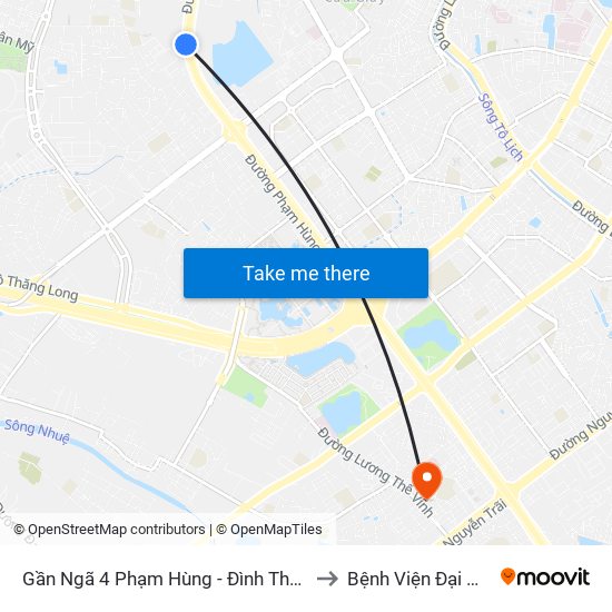 Gần Ngã 4 Phạm Hùng - Đình Thôn (Hướng Đi Khuất Duy Tiến)-Cột Sau to Bệnh Viện Đại Học Quốc Gia Hà Nội map