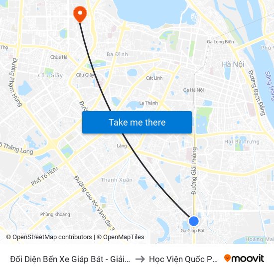 Đối Diện Bến Xe Giáp Bát - Giải Phóng to Học Viện Quốc Phòng map