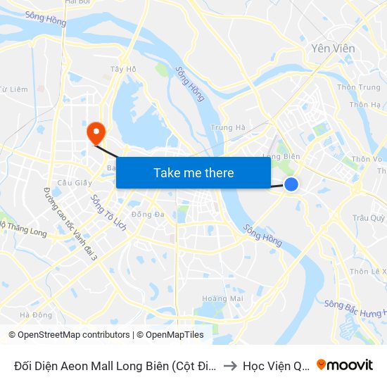 Đối Diện Aeon Mall Long Biên (Cột Điện T4a/2a-B Đường Cổ Linh) to Học Viện Quốc Phòng map