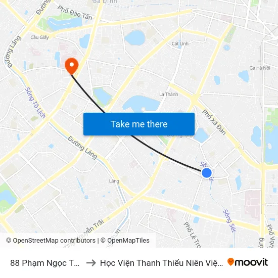 88 Phạm Ngọc Thạch to Học Viện Thanh Thiếu Niên Việt Nam map