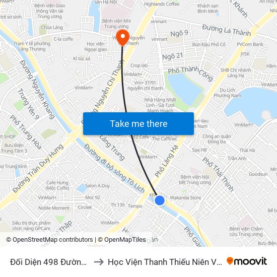 Đối Diện 498 Đường Láng to Học Viện Thanh Thiếu Niên Việt Nam map