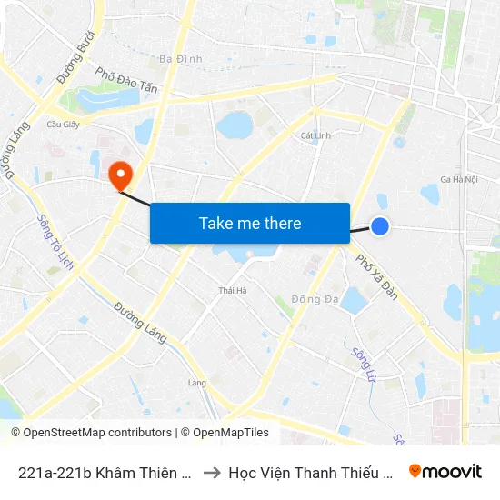 221a-221b Khâm Thiên (Đối Diện 302) to Học Viện Thanh Thiếu Niên Việt Nam map