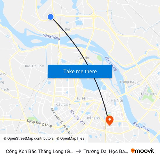 Cổng Kcn Bắc Thăng Long (Gần Cầu Vượt Bộ Hành) to Trường Đại Học Bách Khoa Hà Nội map