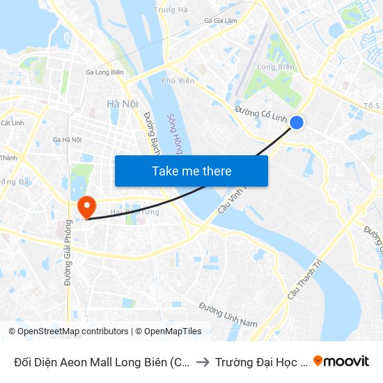 Đối Diện Aeon Mall Long Biên (Cột Điện T4a/2a-B Đường Cổ Linh) to Trường Đại Học Bách Khoa Hà Nội map