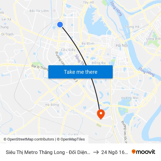 Siêu Thị Metro Thăng Long - Đối Diện Ngõ 599 Phạm Văn Đồng to 24 Ngõ 168 Tựu Liệt map