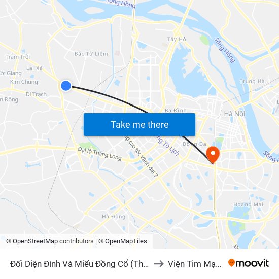 Đối Diện Đình Và Miếu Đồng Cổ (Thôn Nguyên Xá) - Đường 32 to Viện Tim Mạch Việt Nam map