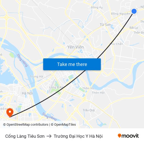 Cổng Làng Tiêu Sơn to Trường Đại Học Y Hà Nội map