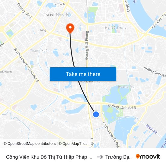 Công Viên Khu Đô Thị Tứ Hiệp Pháp Vân (Đối Diện Tòa Nhà Nơ 3) - Trần Thủ Độ to Trường Đại Học Y Hà Nội map