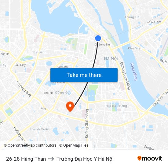 26-28 Hàng Than to Trường Đại Học Y Hà Nội map