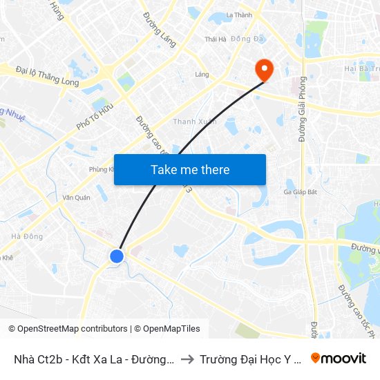 Nhà Ct2b - Kđt Xa La - Đường Phúc La to Trường Đại Học Y Hà Nội map