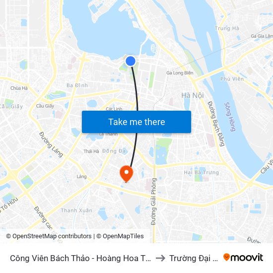 Công Viên Bách Thảo - Hoàng Hoa Thám (Đd Trường Thcs Chu Văn An) to Trường Đại Học Y Hà Nội map