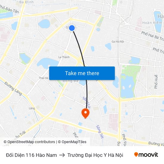 Đối Diện 116 Hào Nam to Trường Đại Học Y Hà Nội map