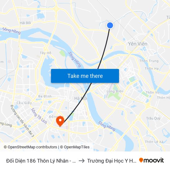 Đối Diện 186 Thôn Lý Nhân - Dục Tú to Trường Đại Học Y Hà Nội map