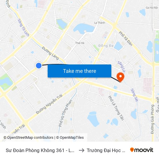 Sư Đoàn Phòng Không 361 - Lê Văn Lương to Trường Đại Học Y Hà Nội map