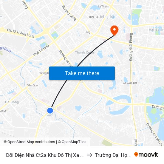 Đối Diện Nhà Ct2a Khu Đô Thị Xa La - Đường Phúc La to Trường Đại Học Y Hà Nội map