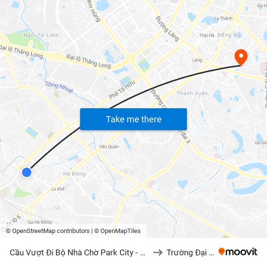 Cầu Vượt Đi Bộ Nhà Chờ Park City - Qua Ngõ 36 Lê Trọng Tấn (Hà Đông) to Trường Đại Học Y Hà Nội map