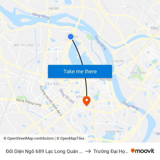 Đối Diện Ngõ 689 Lạc Long Quân - Đường Võ Chí Công to Trường Đại Học Y Hà Nội map